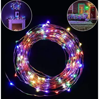 salcar 10m LED Lichterkette USB Kupferdraht Lichterkette 100 LEDs Kupferdrahtlichterkette Innen Außen Weihnachten Party Warmweiß