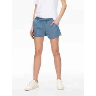 Shorts ONLY "ONLPEMA – Shorts mit elastischem Bund für lässigen Jeanslook", Damen, Gr. XS (34), N-Gr, blau (medium blau), Web, Obermaterial: 100% Lyocell, unifarben, loose fit kurz, Hosen Shorts, Lyocell, relaxed fit