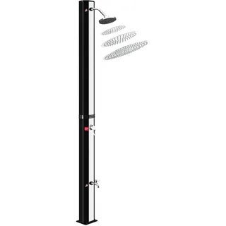 Steinkirch Solar Gartendusche 35L mit Edelstahl Duschkopf Ø 300 mm Pooldusche Campingdusche Außendusche mit Fußdusche und Einhebelmischarmatur Solardusche Garten Wassertemperatur bis 65°C