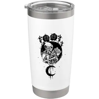 Occult Moonrose Witchcraft Hexe Pärchen Okkult Gothic Doppelwandiger Edelstahl-Thermobecher