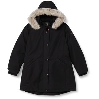 Tommy Hilfiger Damen CRV Padded Parka with FUR WW0WW40860 Parkas, Schwarz (Black), 48