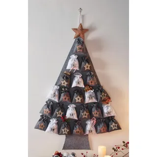 Adventskalender "Tannenbaum" aus Filz zum Befüllen, DIY Weihnachtskalender - Schwarz