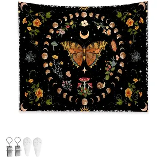 JANDH Schmetterling Tapestry, Schmetterling Wandteppiche, 150 x 100 cm Wandteppich Aesthetic, Wand Teppiche für Bedroom Decor, Wanddekorationen, Wandkunst, Tischdecken