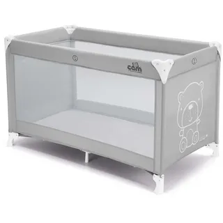 Baby Reisebett Sonno für 0-36 Monate Teddy Grau inklusive Transporttasche | Kompaktes Kinderreisebett (0-36 Monate) mit großer Aufbewahrungstasche, Matratzenauflage und Reisetasche.