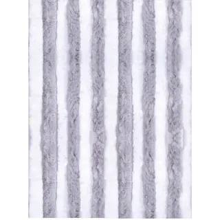 Arsvita Flauschvorhang 80x220 cm in Unistreifen hellgrau - weiß, Perfekter Insekten- und Sichtschutz für Ihre Balkon- und Terrassentür, viele Farben
