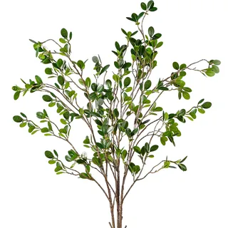 Sggvecsy Künstliche Ficus-Zweige, 109,2 cm, 3 Stück, Kunstblätter, Spray, grüne Eukalyptus-Zweige, grüne Stiele, Pflanzen für Zuhause, Büro, Hochzeit, Vasenfüller, Ladendekoration