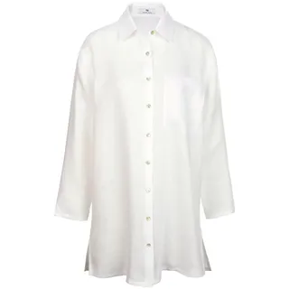 Long-Bluse aus 100% Leinen Peter Hahn weiss