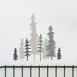 Ambiance Stickers Wald Baum Natur Wandtattoo mit 60 glänzenden Sternen, schälen und kleben Vinylfolie, Art Wall Home Decoration Abnehmbare DIY Aufkleber - 40 x 50 cm