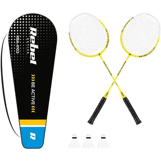 Rebel Electro Unisex Jugend RBA-4102 Badminton-Set, GELB, Uniwersalny