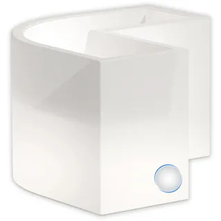 BLUMENKÜBEL HARZLAMPE ECKIG BLUMENKASTEN H 50 PFLANZKÜBEL WEISS LICHT MIT KABEL