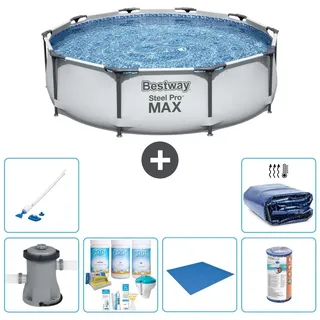 Bestway Steel Pro MAX Rund - 305x76 cm - 7-teilig S21676 - Grau