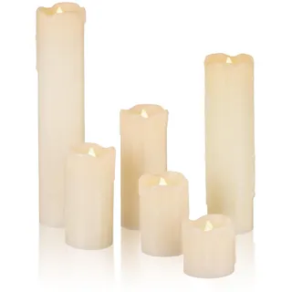 Relaxdays LED Kerzen Set 6 St. creme