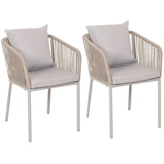 Mendler 2er-Set Gartenstuhl HWC-N41 55 x 75 x 55 cm grau
