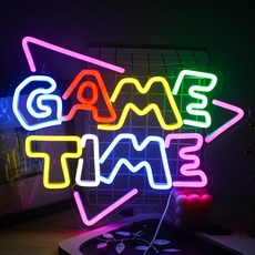 Game Time Neon Schild, Spiel Neon Licht für Wand Dekor, Gaming Led Schild mit USB-betrieben für Spielzimmer, Spielbereich, Spiel Zeit, Wohnkultur