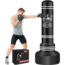 NZQXJXZ Freistehende Boxsäcke für Erwachsene - 175 cm schwerer Boxsack mit Ständer - Männer Stehboxsack Aufblasbarer Kickboxsack für Training MMA Muay Thai Fitness