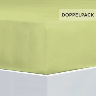 Bettlaken FLORELLA "Flausch-Flanell, 100% Baumwolle", grün (linde), B:100cm L:200cm, Flanell, Obermaterial: 100% Baumwolle CO., Bettlaken, Bettlaken