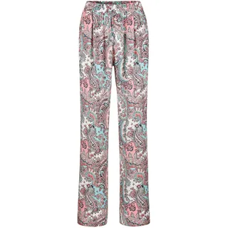 Stoffhose GOLDNER "Lange Viskose Schlupfhose mit Paisley-Print und weitem Bein", Damen, Gr. 40, N-Gr, rosa (rosé, gemustert), Obermaterial: 100% Viskose CV., weit, Hosen Stoffhose, Stecktaschen