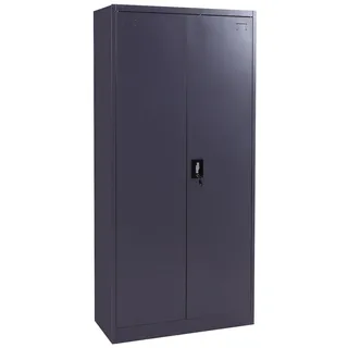 Mendler HWC-H17 Aktenschrank 185 x 90 x 40 cm dunkelgrau
