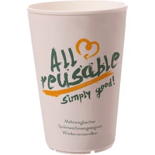 Mehrweg Heißgetränkebecher Kaffeebecher Coffee to go 'All Reusable' - 300 ml