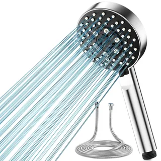 MagicHome Duschkopf mit Schlauch 2M,Hochdruck Duschkopf mit 5 Sprühmodi Turbolader-Design, Handbrause Wassersparend Duschbrause für Niedrigen Wasserdruck