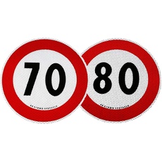 Bild 1545/40 Selbstklebende Geschwindigkeitsbegrenzung 70 und 80 km/h, EU genehmigt