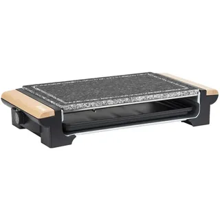 HKoenig Tischgrill Rp320, Grau, Barbecue, Marmor-Grillplatte, Holzgriffe , Stein , 48.5x9.5x23 cm , Kochgeschirr, Tischgrills & Fondues, Raclette-Grills