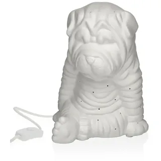 Versa Porzellan Tischlampe Hund 17.1x19.6x15 Cm - White - One Size