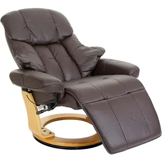 Robas Lund MCA Relaxsessel Windsor 2, Sessel, Echtleder 150kg belastbar ~ braun,