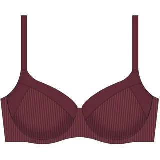 DORINA Bügel-BH Carmen – Leicht Gepolstert, Vorgeformte Cups, Verstellbare Träger, Burnout-Streifen-Microfaser, Rot