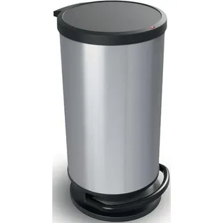 Rotho Rotho Paso Treteimer 30L Metallic Silber Schwarz - Silber