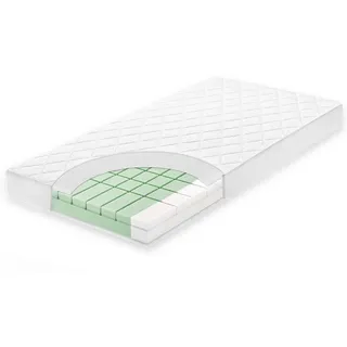 Julius Zöllner Kindermatratze , Weiß , Textil , 70x10x140 cm , Hohenstein, Oeko-Tex® Standard 100, Handmade in Germany , Bezug abnehmbar/waschbar, für Hausstauballergiker geeignet, wendbar, optimale Belüftung, atmungsaktiv, schadstoffgeprüft, Nässeschutz, Wendematratze, Sicherheits-Trittkanten, Bezug rundum abnehmbar, Baby- und Kleinkindseite , Babymöbel & Kindermöbel, Babyzimmer, Babymatratzen