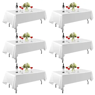 eMart Tischdecke 6 Pack 152 x 260 cm Weiß
