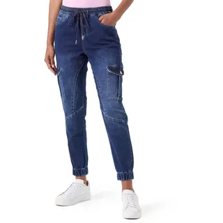 ONLY Damen ONLKELDA Cargo Cut ELAS DNM GUA 15328218 ,Dark Blue Denim ,L / 32L