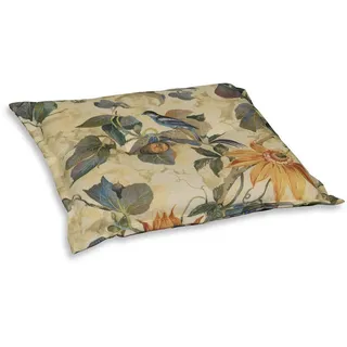 Gartenhockerauflage , Blau, Grün, Orange, Sandfarben, Beige, Hellbraun, Currygelb , Textil , Floral , Füllung: Schaumstoff, Vlies , quadratisch , 50x9x50 cm , hochwertige Qualität , Heimtextilien, Wohntextilien, Sitzkissen