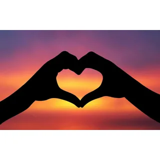 Papermoon »Herz Sonnenuntergang«, bunt,