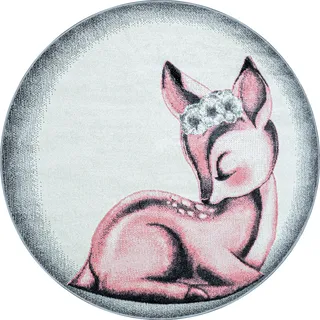 Ayyildiz Kinderteppich "Bambi 850", rund 11 mm Höhe auch rechteckig, Rehkitz Motiv, Kurzflor,