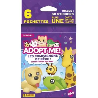 Adopt Me! Roblox-Sticker – Blisterpackung mit 6 Stickern – 1 limitierte Karte mit 35 Stickern