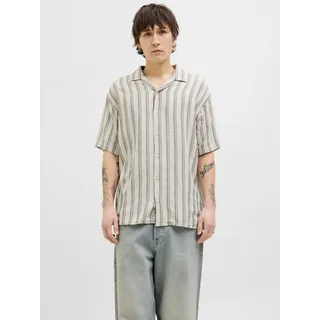 Jack & Jones Kurzarmhemd »JJEENZO STRIPE RESORT SHIRT SS SN«, mit Streifen Muster, gelb