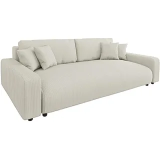 s-style möbel Bigsofa, Beige Cord-Stoff schöner Sitzkomfort