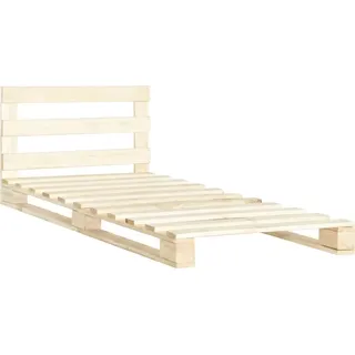 vidaXL Palettenbett Massivholz Kiefer 100×200 cm - Braun
