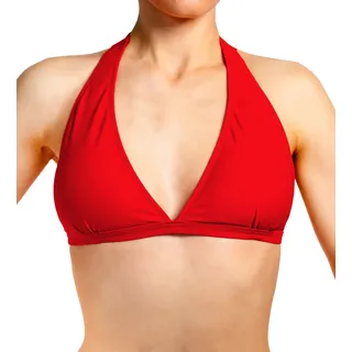 Triangel-Bikini-Top AQUARTI "Bikini Oberteil Damen Bikini Top Oberteil Triangel Neckholder Push Up Padded Zum Binden", Damen, Gr. 36, N-Gr, rot (design 041, zum binden, rot), Obermaterial: 80% Polyamid PA. 20% Elasthan EL., Bikini-Oberteile Triangel-Bikini-Top
