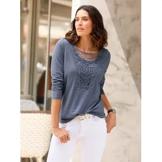 Inspirationen Spitzenshirt »Shirt« 1 Stk., blau