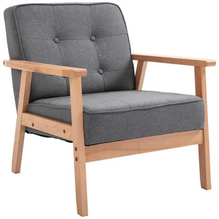 Homcom Einzelsessel Leinen 70 x 70 x 64,5 cm Grau