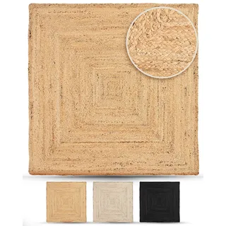 carpetfine Teppich »Nele«, rechteckig, 6 mm Höhe, geflochtener Wendeteppich aus 100% Jute, in vielen Größen und Formen, quadratisch, rund, oval, Wohnzimmer, Schlafzimmer