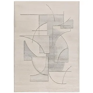 Atticgo Webteppich Creme Lena 200/290 cm , Textil , Abstrakt , Rechteckig , 200x290 cm , Oeko-Tex® Standard 100 , antistatisch, für Fußbodenheizung geeignet, leicht zusammenrollbar , Teppiche und Böden, Teppiche