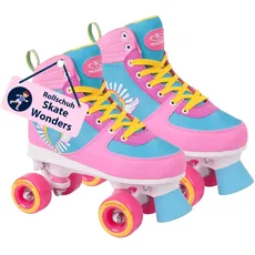 HUDORA Roller Skates Wonders in versch. Größen - bequeme Kinder Rollschuhe in coolem Design - stilvolle Rollschuhe für Kinder & Jugendliche - Roller Schuhe aus hochwertigem Kunstleder