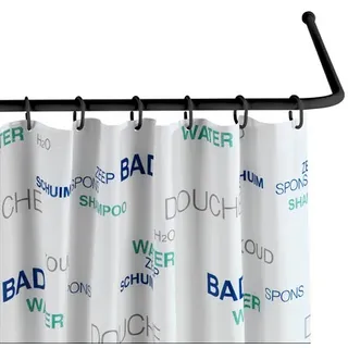 Wenko Duschvorhangstange L-Form 20 mm schwarz