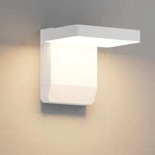 K-Bright 20W LED Wandleuchte Aussen Weiß | 3000K Warmes Licht Aussenleuchte, IP65 Waterproof LED Außenwandleuchte für Balkon, Garten, Garage, Wege und Haustür