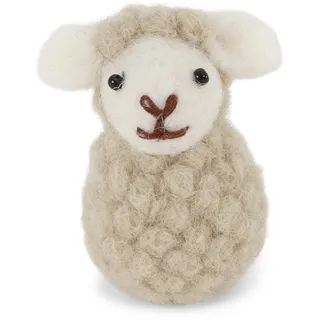 Gry & Sif Osterkranz, Dekokranz zum aufhängen, Filzkranz, Osterdekoration, Handmade, Fairtrade, Frühlingsdekoration, Naturdekoration (Schaf beige 5,5cm X 3 cm)