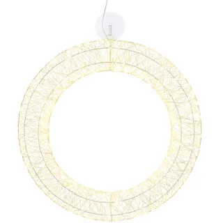 LED Lichterkranz 50cm mit Timer warmweiß Drahtkranz Lichtkranz Türkranz 1440 LED